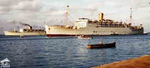 في ميناء عدن Strathnaver سفينة الركاب